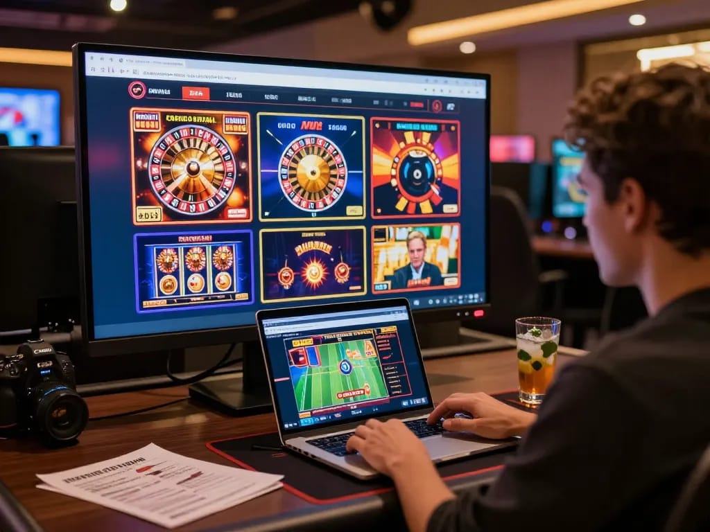 Engaging gameplay scene at the best widget store showcasing online gaming excitement with vibrant slot displays.
