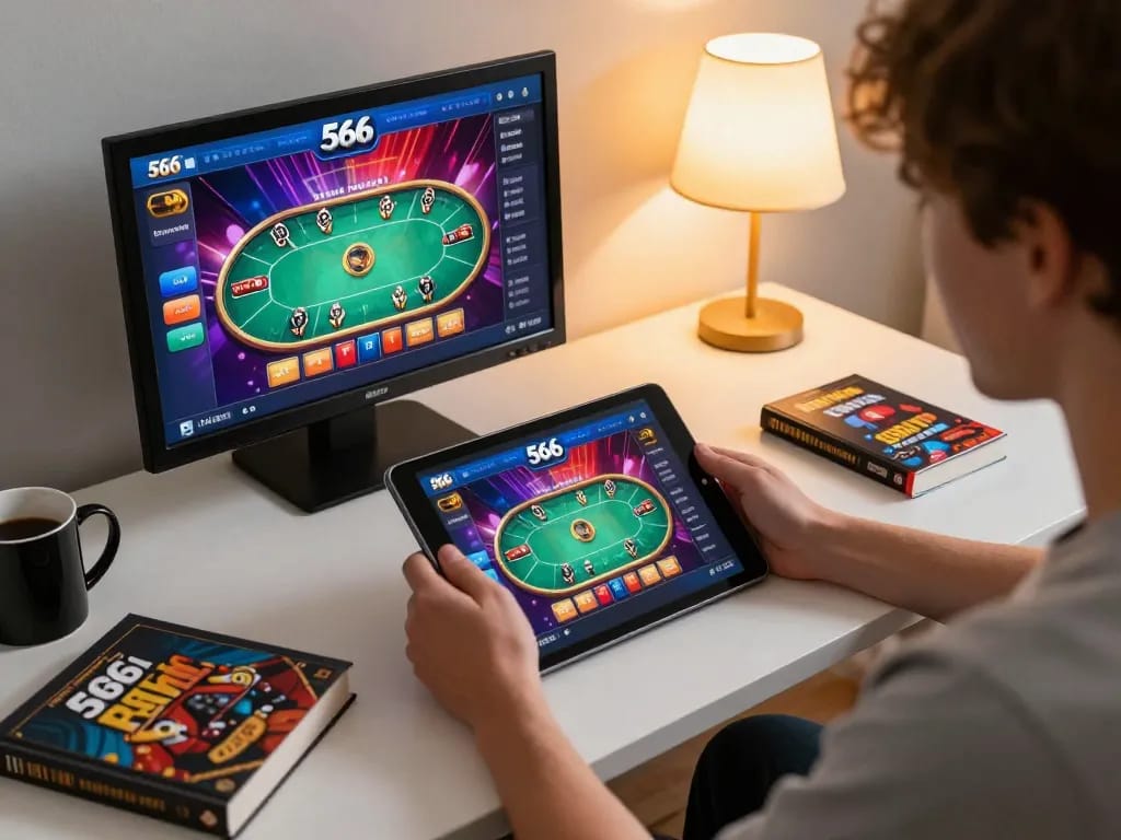 Player engaging with the 566 casino app for an entertaining online gaming experience