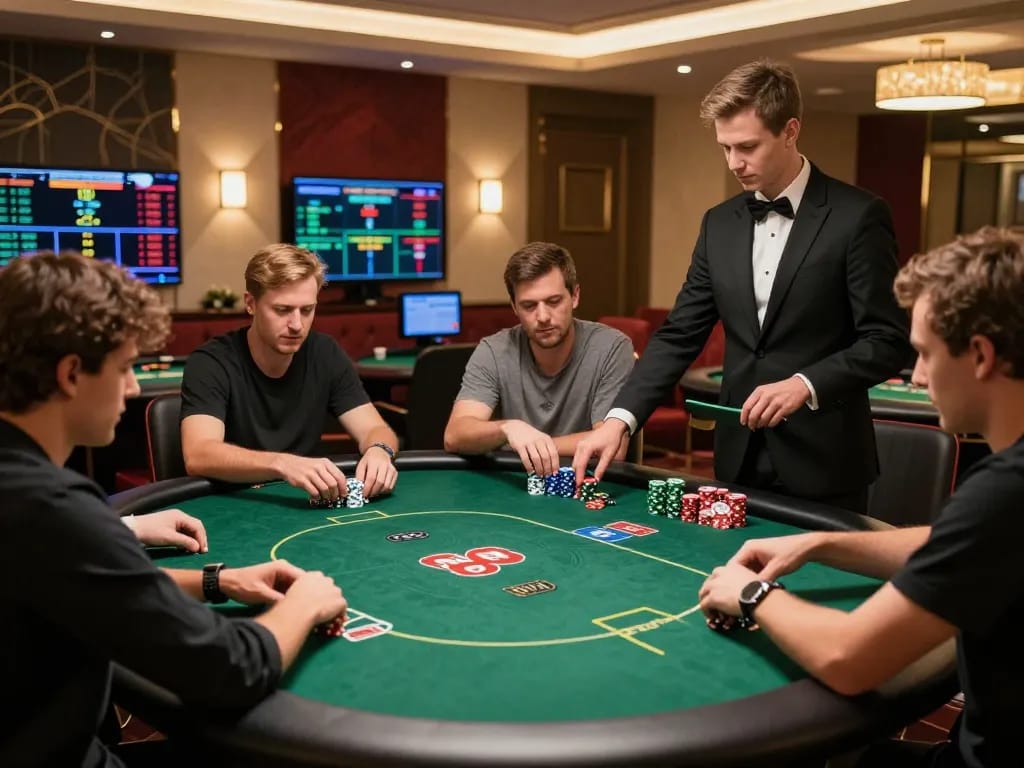 Players enjoying high-stakes poker session at RR88 SELECT with engaging atmosphere and dynamic gameplay.