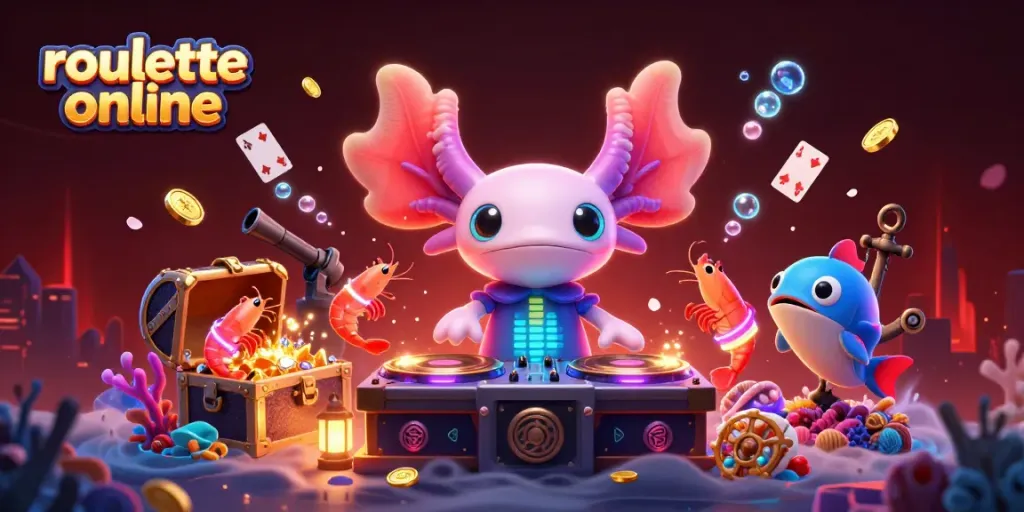 Experience the thrill of roullete online with vibrant characters and dynamic elements in a 3D underwater scene.