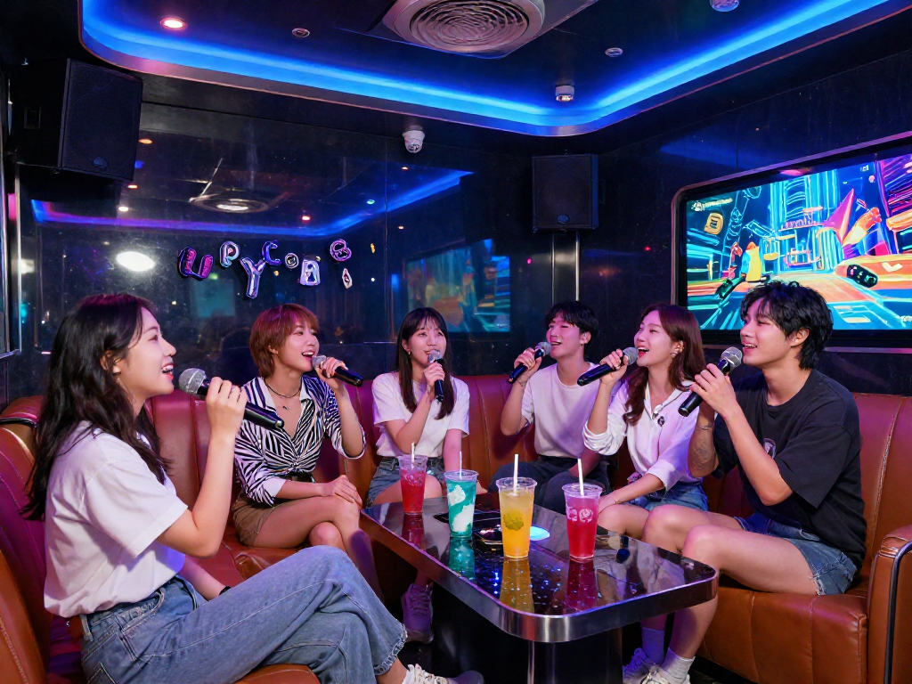 강남 달토에서 친구들과 함께 노래하는 활기찬 순간