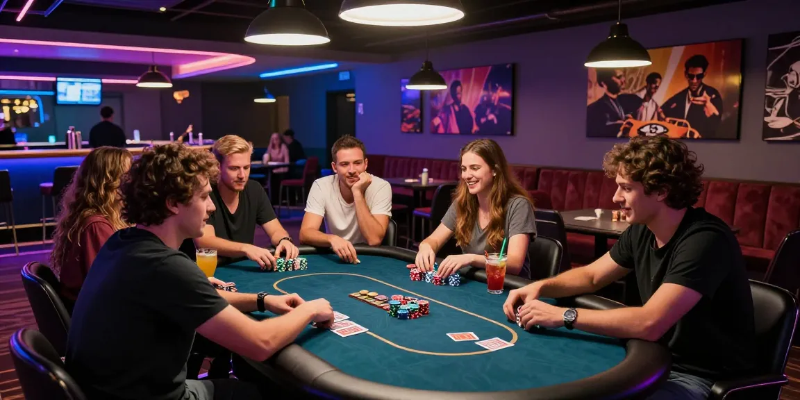 Rokok88 gaming event showcasing friends enjoying a lively poker night with vibrant atmosphere