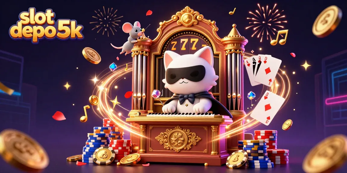 Spin the reel and win with slot depo 5k in a vibrant casino scene full of energy.