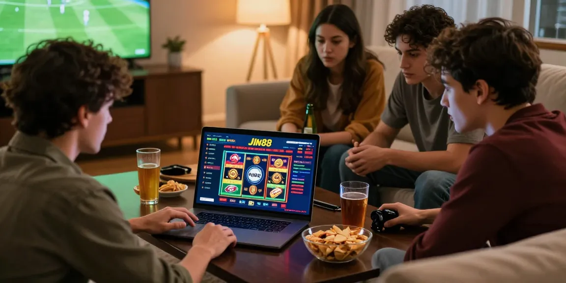 Nhóm bạn trẻ tập trung vào nền tảng cá cược Jin88, tận hưởng trải nghiệm chơi game tại nhà.