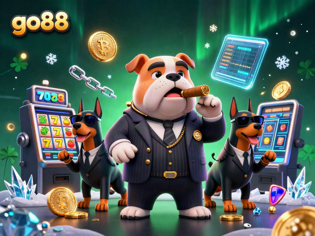 Experience thrilling gaming with go88's dynamic slot scene featuring vibrant characters and crypto elements.