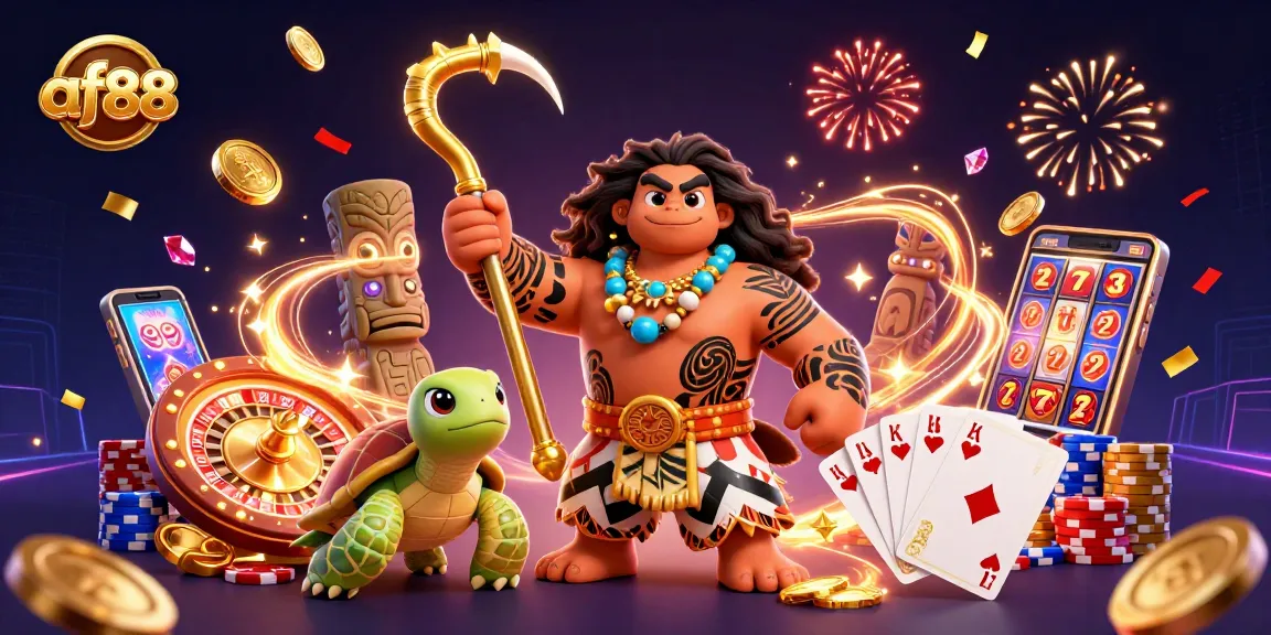Spin and win big at af88 with vibrant casino games represented by dynamic elements in a lively scene.