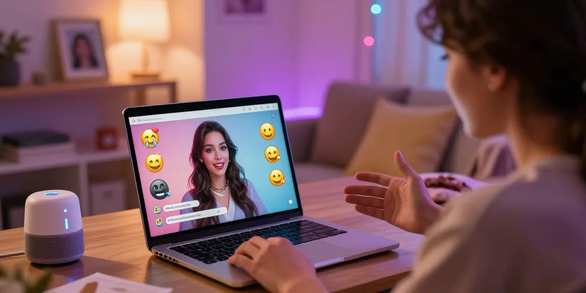 Engaging in a lively ai chat nsfw with a vibrant character in a cozy digital setting.