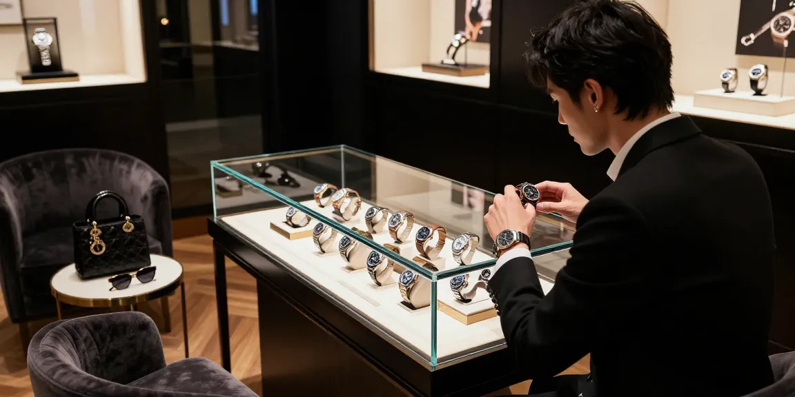 Elegant display of super clone watches in a luxury boutique showcasing their intricate design and craftsmanship.