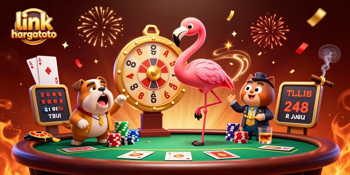 Spin the giant prize wheel and win with link hargatoto in this exciting 3D casino scene!