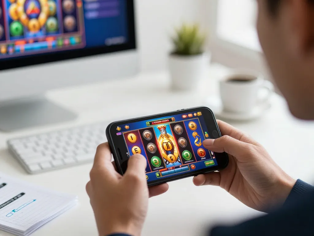 Engaging gameplay on a king slot mobile game, showcasing vibrant graphics and player interaction.