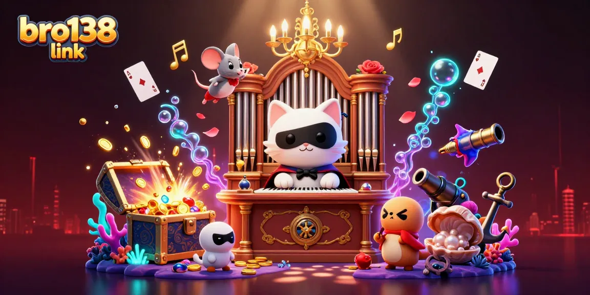 Experience thrilling gameplay at bro138 link with vibrant casino-themed 3D illustration filled with action and excitement.