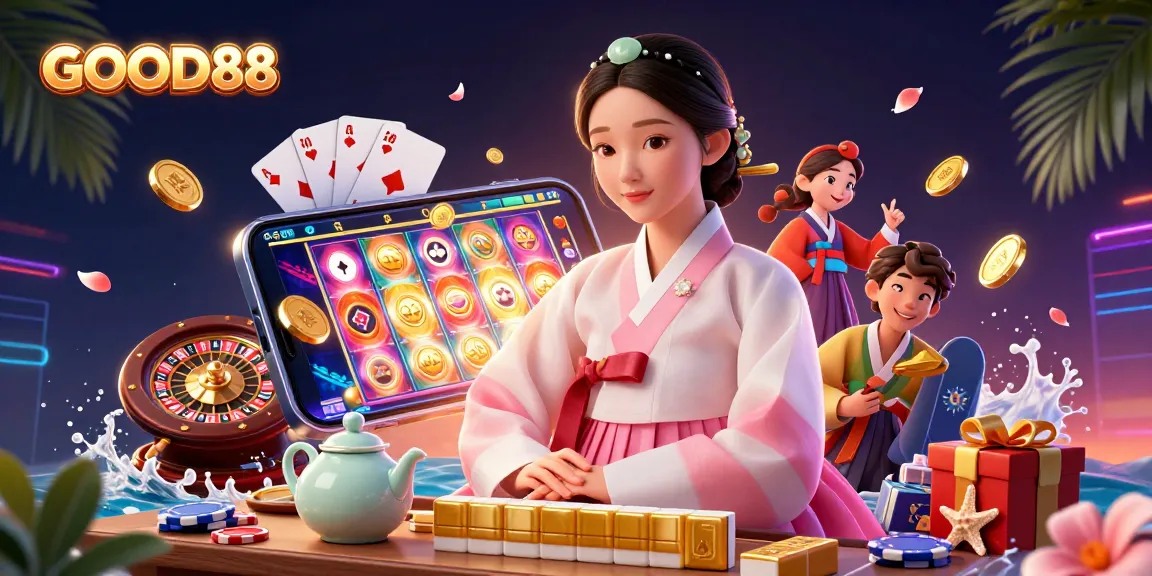 Experience the vibrant casino energy at GOOD88 with captivating gaming elements and elegant visuals.