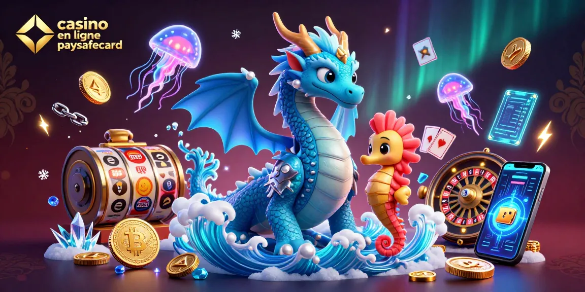 Jouer dans un casino en ligne paysafecard avec un dragon en 3D et des éléments ludiques.