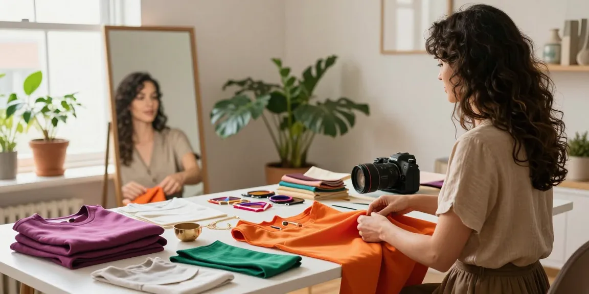 La consulenza di Armocromia in un ambiente accogliente con tessuti colorati e accessori.