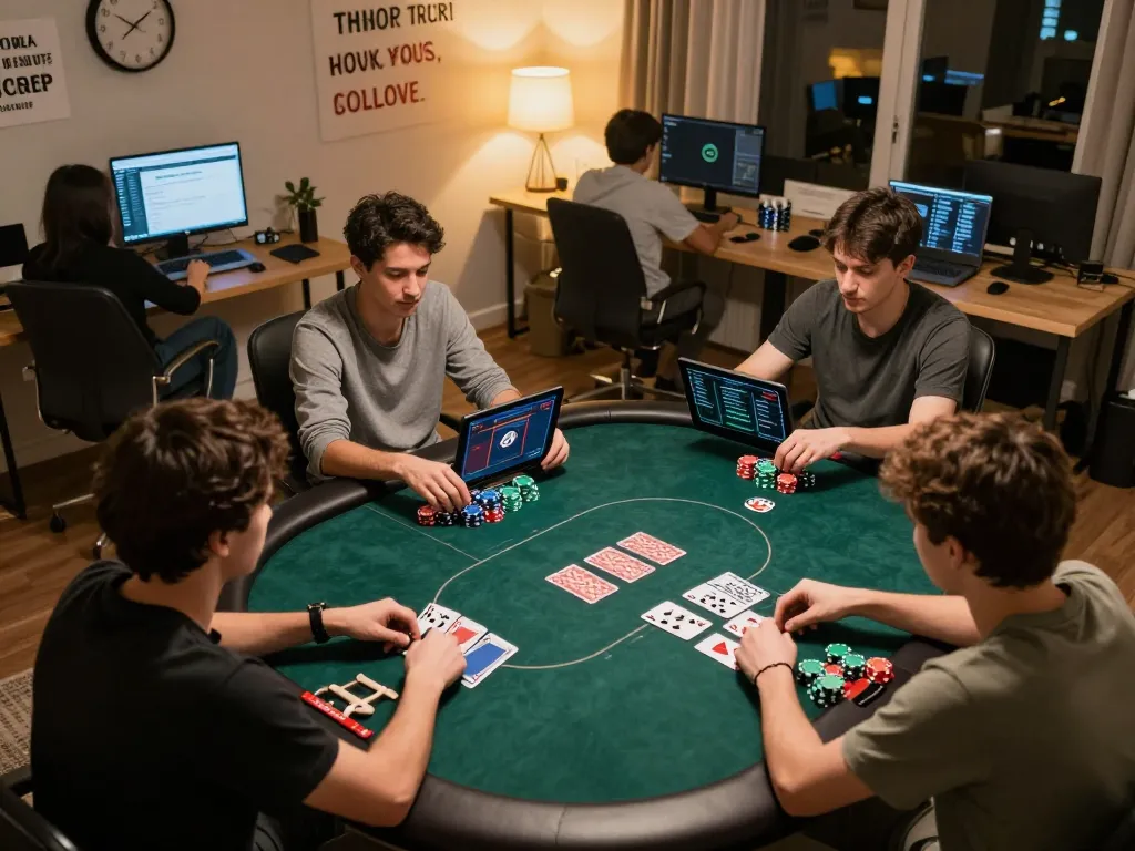 Engaging online poker scene showcasing players making strategic bets on onbet platform.
