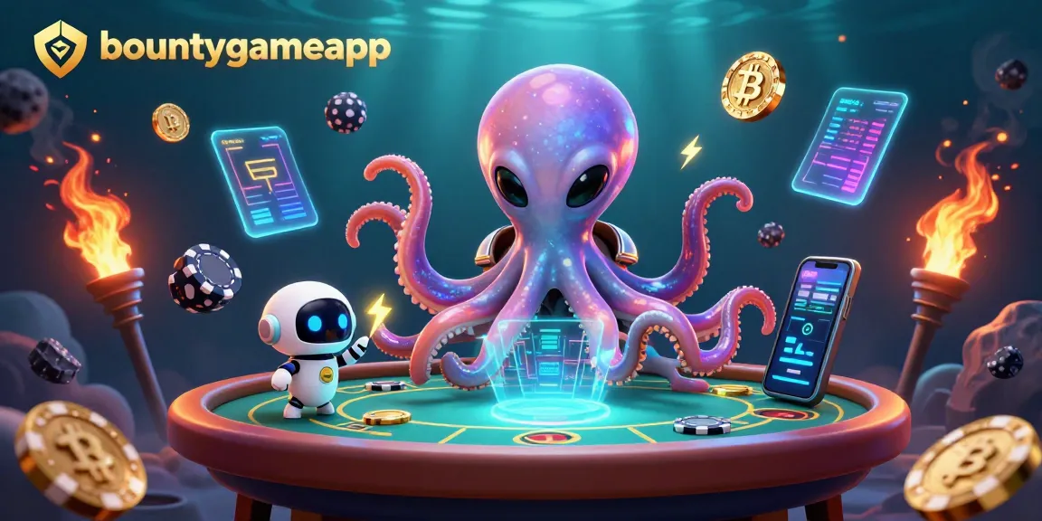 Menangkan permainan di bountygameapp dengan ilustrasi alien dan robot yang seru dan menggetarkan.