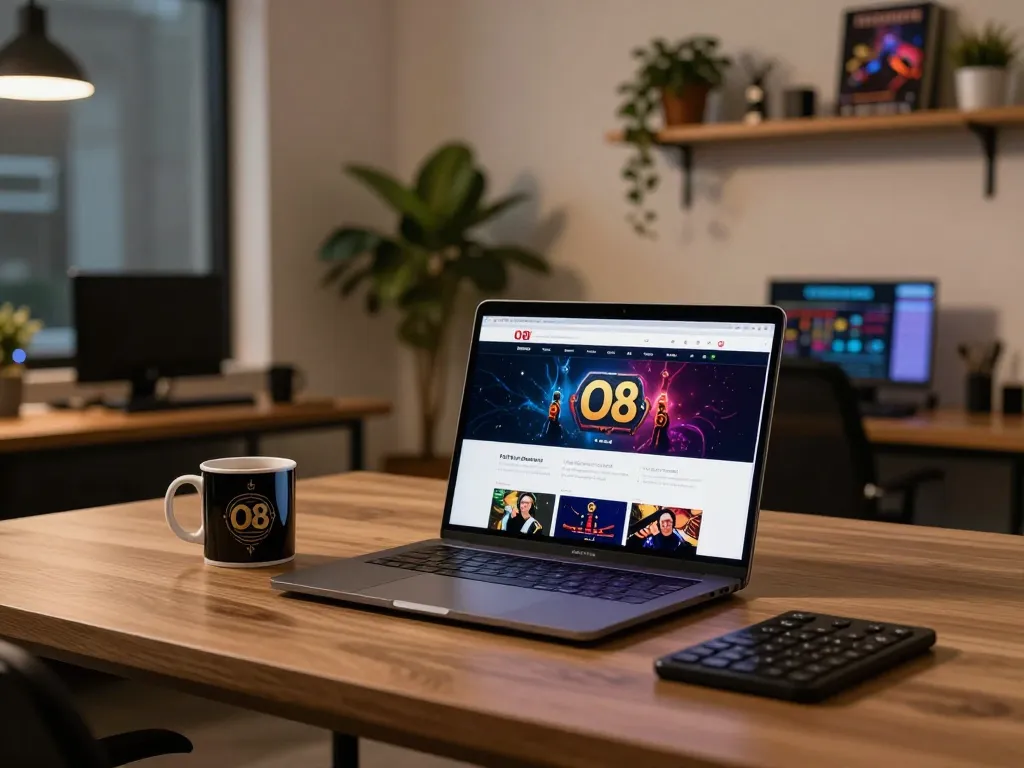 Engaged player placing bets on O8's online casino platform, showcasing a modern gaming setup.