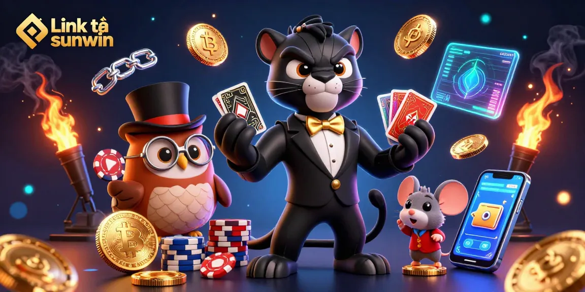 Engage with Link tải sunwin in this immersive online casino scene featuring charming characters and vibrant game elements.