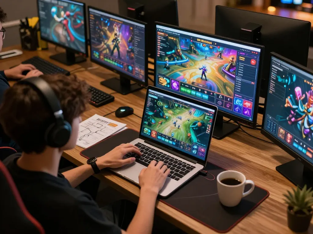 Engaging in immersive online gameplay on 98winlive, showcasing a cozy gaming setup.