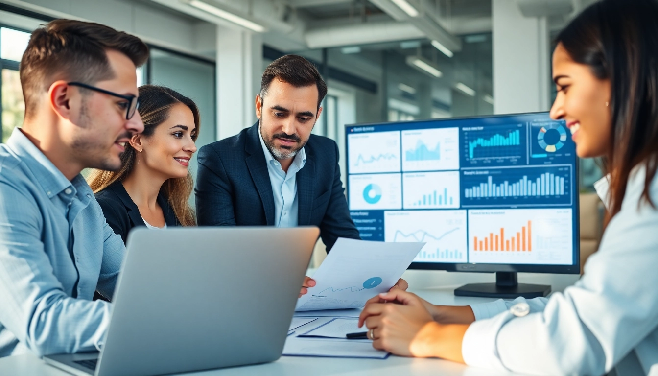 Strategisches Marketing-Team arbeitet an https://alvionz.de/ Analysen und Kampagnen in modernem Büro.