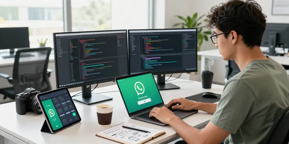 Seamless WhatsApp下載 installation setup in a modern workspace with a focused developer.