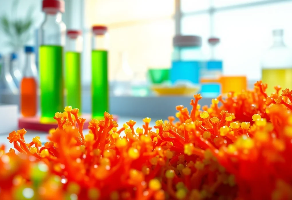 Understand what is astaxanthin made from through a vibrant extraction process in a lab setting.