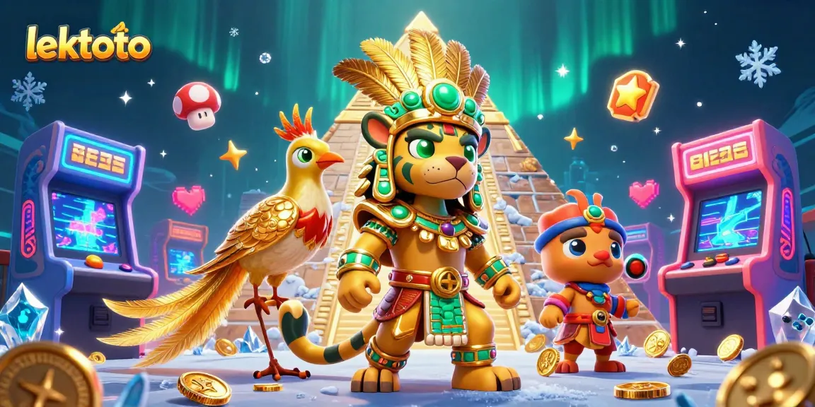 Play exciting games with lektoto, featuring a Mayan priest and dazzling casino elements.
