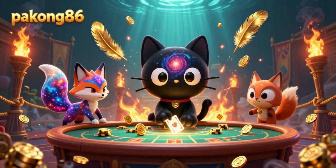 Experience pakong86 at this vibrant cosmic casino scene with immersive 3D characters and dynamic gameplay.